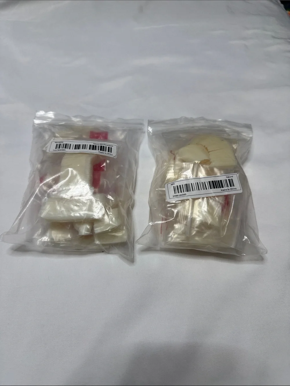 Set of 2 packs 500 pieces each packsClear Press-On Nail Tips Set - Natural Ivory